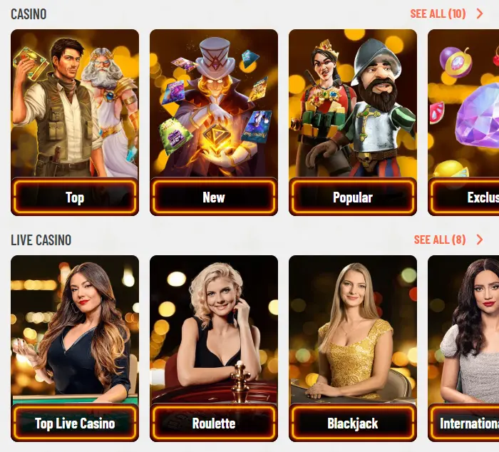Spin247 Casino games
